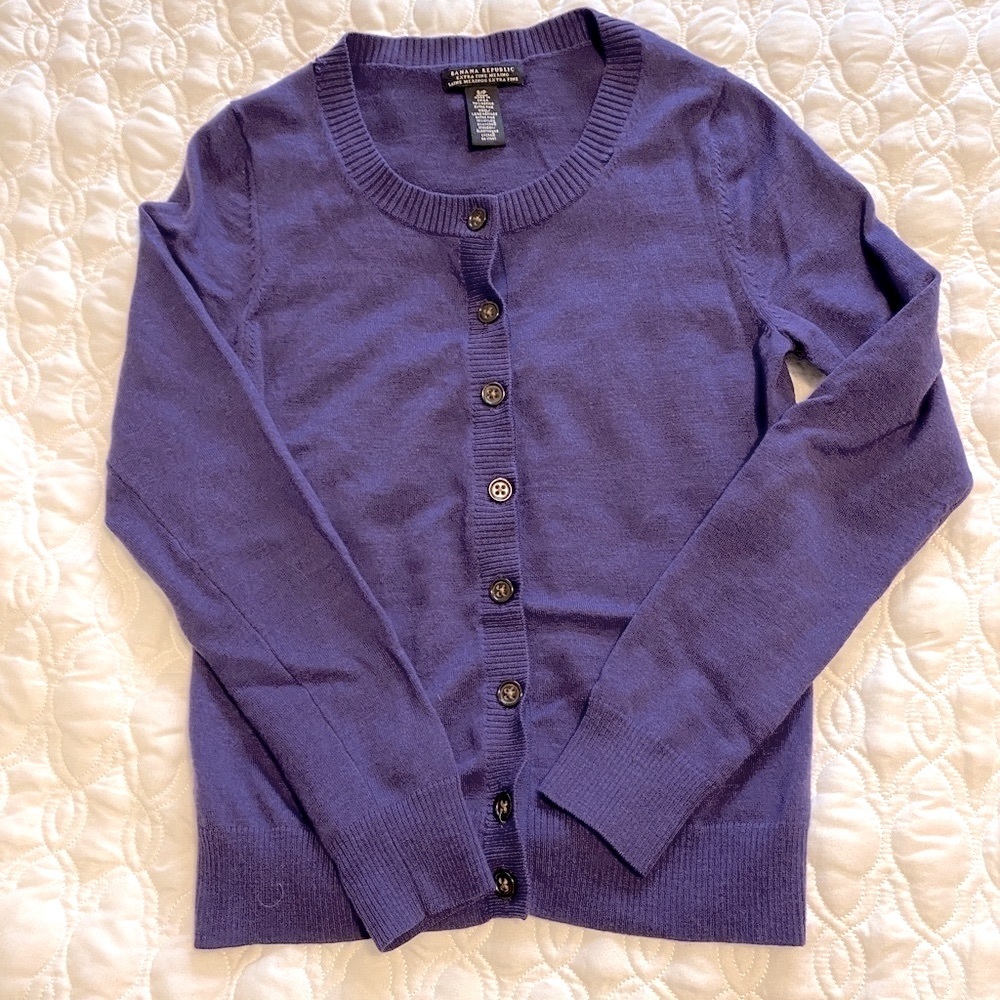 Banana Republic royal purple cardigan